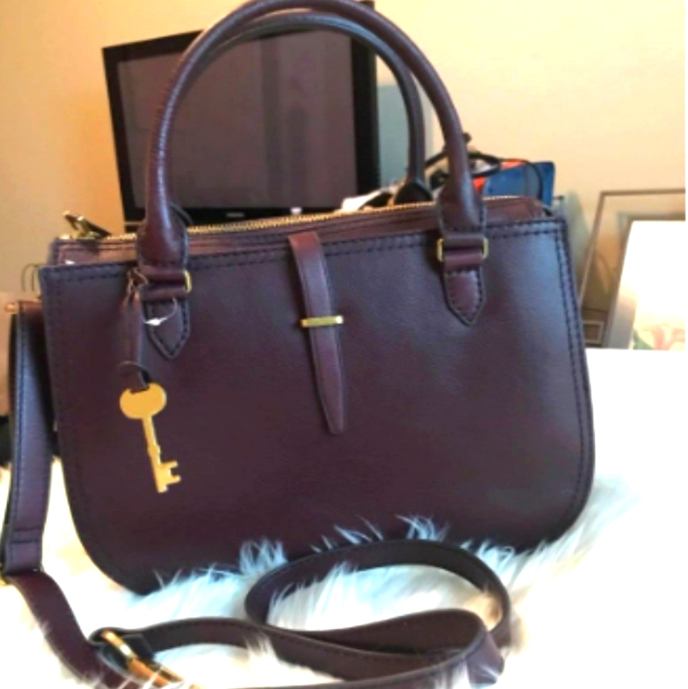 Fossil Ryder Mini Satchel in color Fig